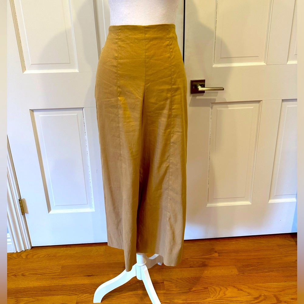 Vince stretch linen cropped wide leg pants Sz 8